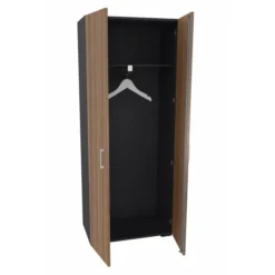 Vestiaire placage bois/mélaminé Epure Manager - h. 197 x l. 80 cm - penderie - portes battantes