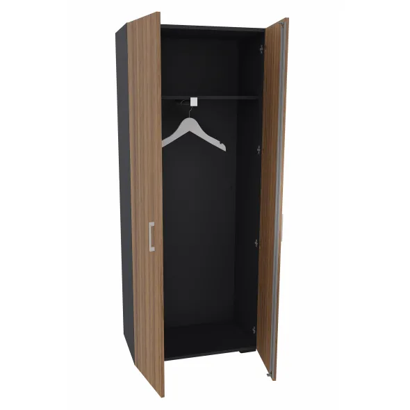 Vestiaire placage bois/mélaminé Epure Manager - h. 197 x l. 80 cm - penderie - portes battantes