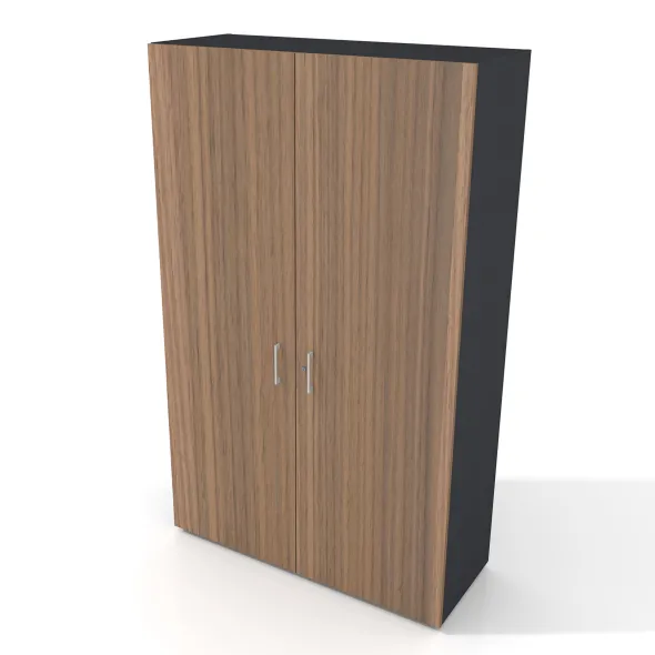Vestiaire placage bois/mélaminé Epure Manager - h. 197 x l. 120 cm - 1/2 penderie - portes battantes