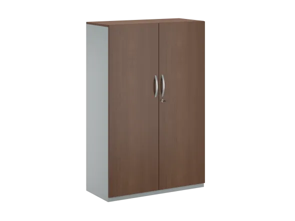 Vestiaire placage bois/mélaminé FrameOne II Manager - l. 100 x h. 154 cm - 1/2 penderie - portes battantes
