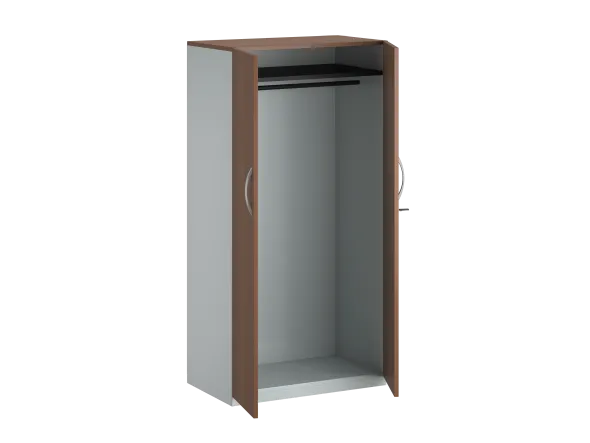 Vestiaire placage bois/mélaminé FrameOne II Manager - l. 80 x h. 154 cm - penderie - portes battantes