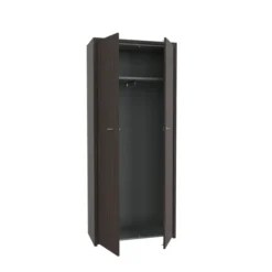 Vestiaire placage bois Quadri Prestige - h. 217 x l. 92 cm - 1 tablette mélaminé avec tringle - 2 portes