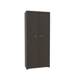 Vestiaire placage bois Quadri Prestige - h. 217 x l. 92 cm - 1 tablette mélaminé avec tringle - 2 portes