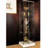 Vitrine d'exposition Alrami - verre trempé - portes coulissantes - 4 étagères - l. 52 x h. 180 cm - toit LED