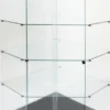 Vitrine d'exposition d'angle Yed - verre trempé - portes coulissantes - 4 étagères - l. 82 x h. 180 x pr. 82 cm
