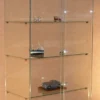 Vitrine d'exposition Deneb - verre trempé - portes coulissantes - 4 étagères - l. 80 x h. 180 cm - toit LED