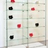 Vitrine d'exposition Gemma - verre trempé - portes coulissantes - 2x5 étagères - l. 120 x h. 180 cm