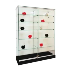 Vitrine d'exposition Gemma - verre trempé - portes coulissantes - 2x5 étagères - l. 120 x h. 180 cm