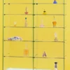 Vitrine d'exposition Gemma - verre trempé - portes coulissantes - 2x5 étagères - l. 120 x h. 180 cm - toit LED