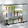 Vitrine d'exposition murale Ruticulus - verre trempé - portes coulissantes 2 tablettes - l. 78 x h. 55 x pr. 25 cm