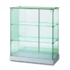 Vitrine d'exposition Nash - verre trempé - portes coulissantes - 2 étagères - l. 72 x h. 95 cm