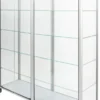 Vitrine d'exposition Ras - verre trempé et aluminium - 2x4 étagères - 2x2 portes battantes - l. 149 x h. 180 cm