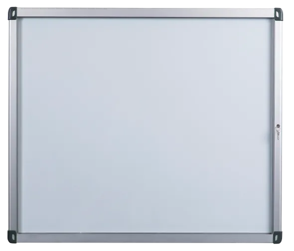 Vitrine d'extérieur murale - porte battante en verre trempé - fond tôle émaillée 6 A4