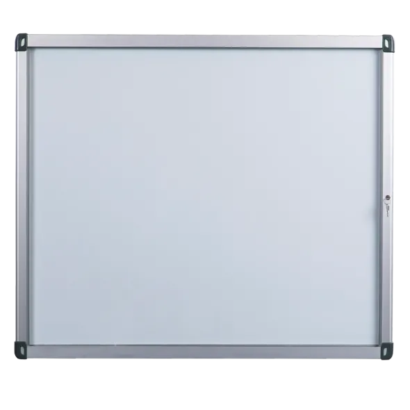 Vitrine d'extérieur murale - porte battante en verre trempé - fond tôle émaillée 6 A4