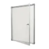 Vitrine d'intérieur murale extraplate - porte battante en PMMA - fond tôle laquée 6 A4