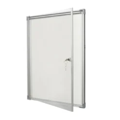 Vitrine d'intérieur murale extraplate - porte battante en PMMA - fond tôle laquée 6 A4