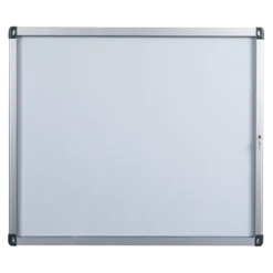 Vitrine d'intérieur murale - porte battante en verre trempé - fond tôle laquée 4 A4