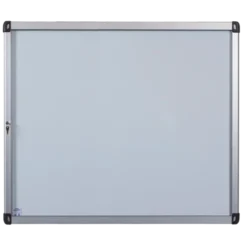 Vitrine d'intérieur murale - porte battante en verre trempé - fond tôle laquée 4 A4
