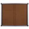 Vitrine d'intérieur murale - portes coulissantes en verre trempé - fond liège 24 A4