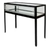 Vitrine table d'exposition Arneb - structure acier et verre - portes coulissantes verre trempé - l. 100 x h. 94 cm