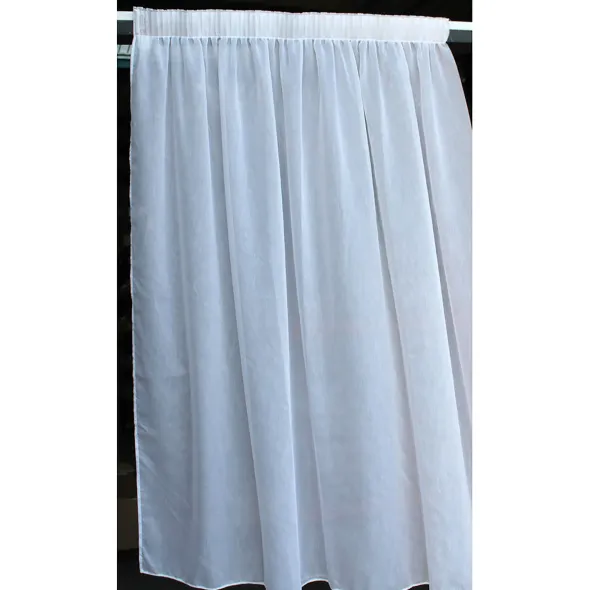 Voilage transparent - 340 x 230 cm - mousseline 100 % polyester M1 - ruban fronceur préplissé - ourlet bas - blanc