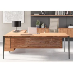Voile de fond fraisé - l. 180 cm pour bureau X-Time Wood placage bois