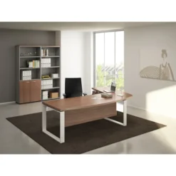Voile de fond mélaminé pour bureau Léandre Manager l. 180 cm pieds cadre