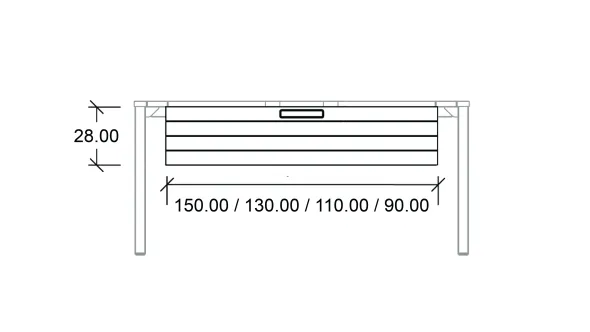 Voile de fond pour bureau droit Arial - l. 140 cm